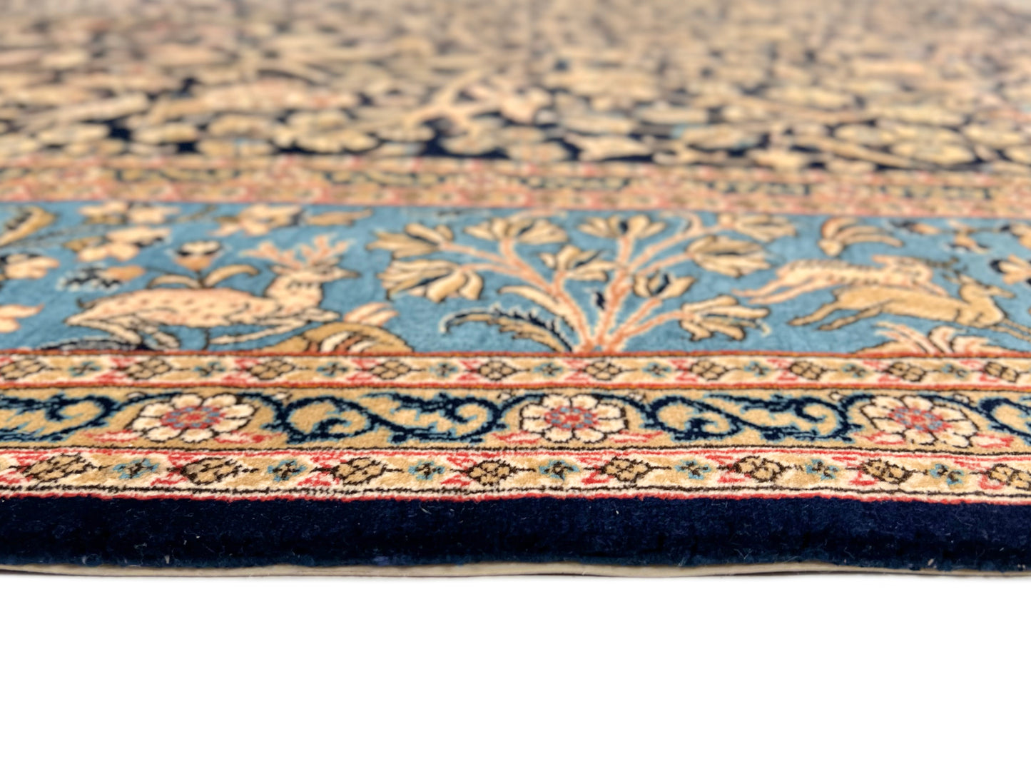 Semi-Antique Persian Qom-Tree of life (8'00" x 11'04") navy/lt.blue