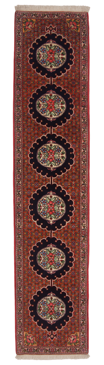 Persian Bijar (2'00"x10'06") red/black/ivory