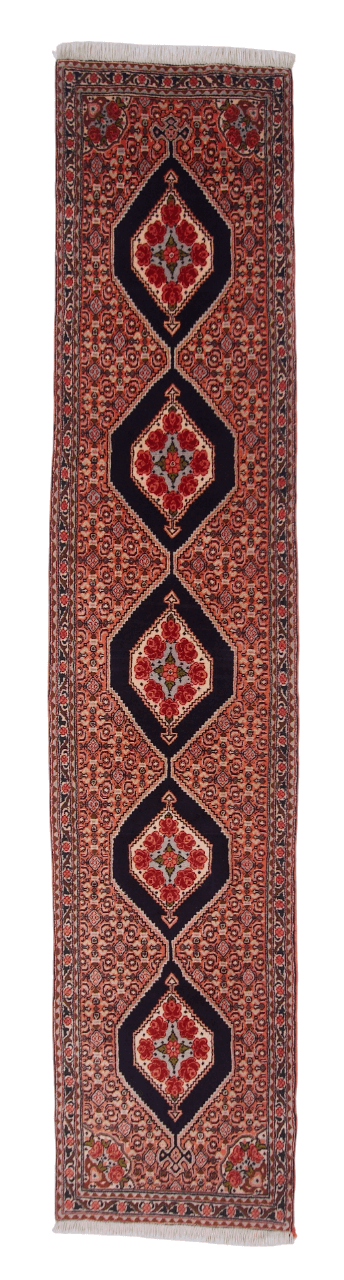 Persian Bijar (1'10"x8'08") rose/indigo