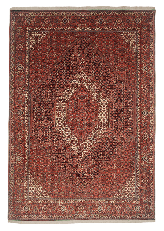 Persian Bijar (6'07"x9'05") red/indigo