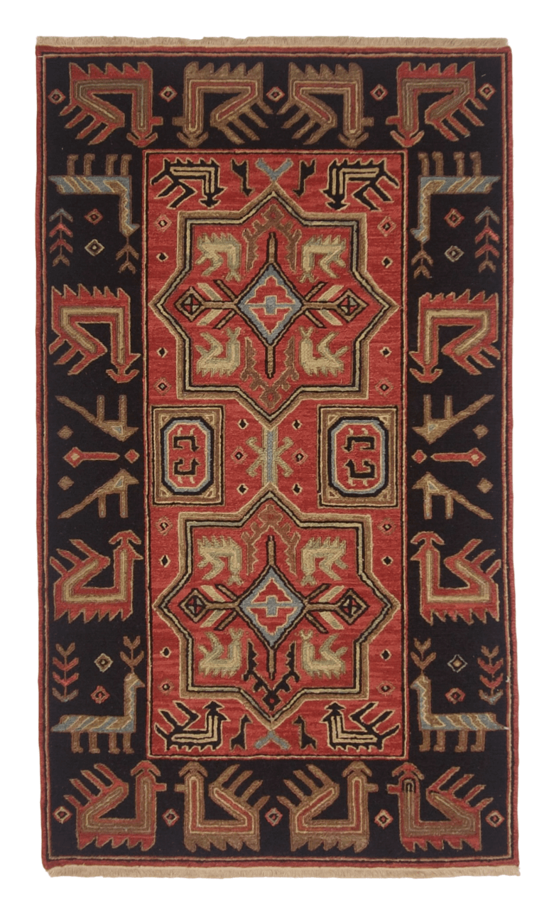 Reversible/2-Sided Shirvan Flat Weave (3x5) red/black