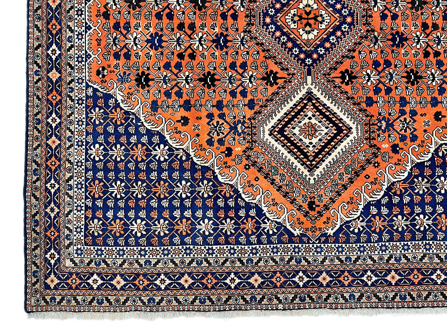 Persian Yalameh (6'09"x10'00") peach/indigo
