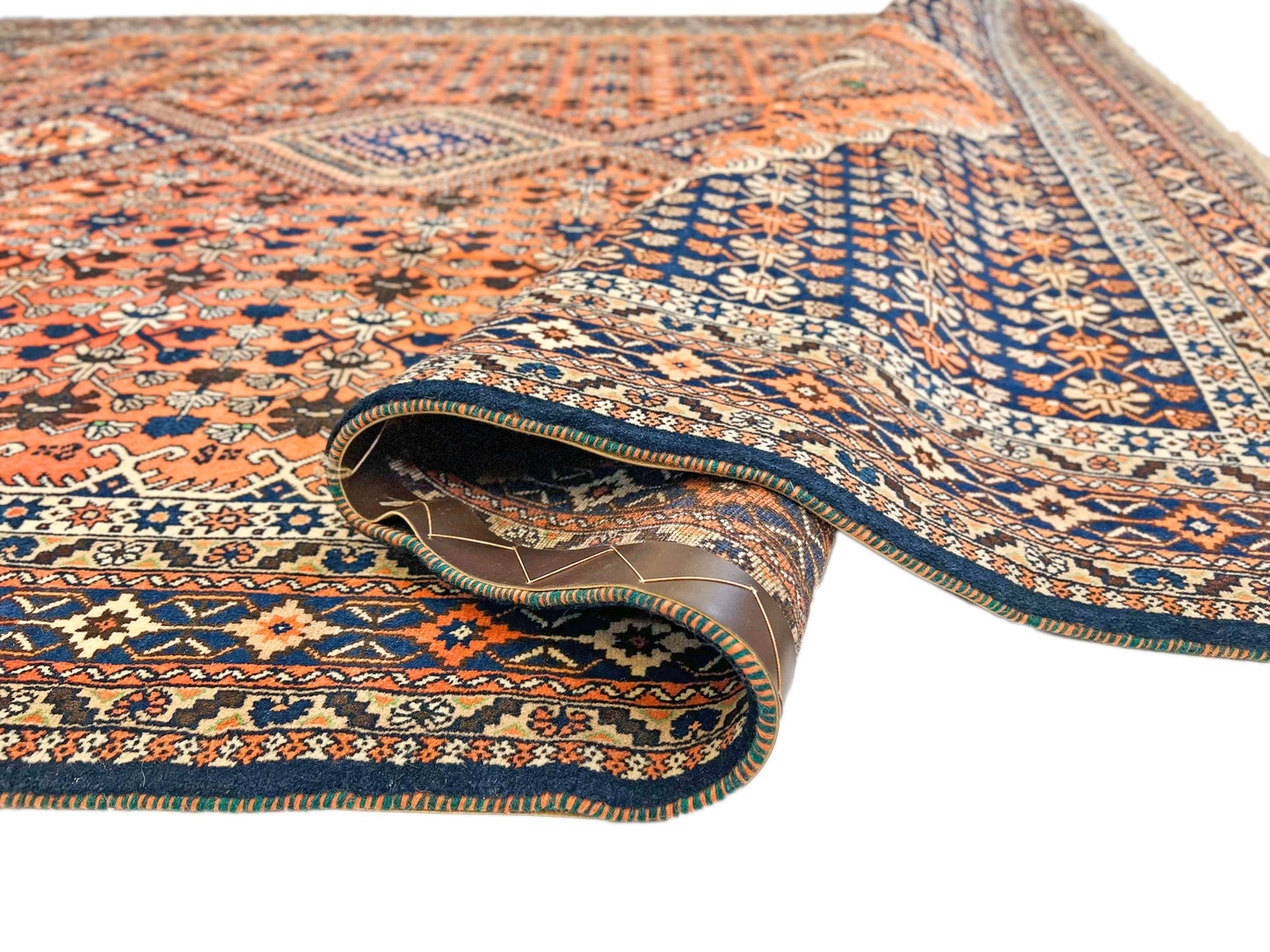Persian Yalameh (6'09"x10'00") peach/indigo