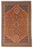 (6'09"x10'00") peach/indigo
