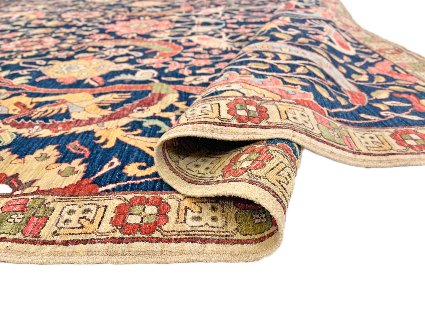 Afghan-made Bird of Paradise (9'03"x12'00") indigo