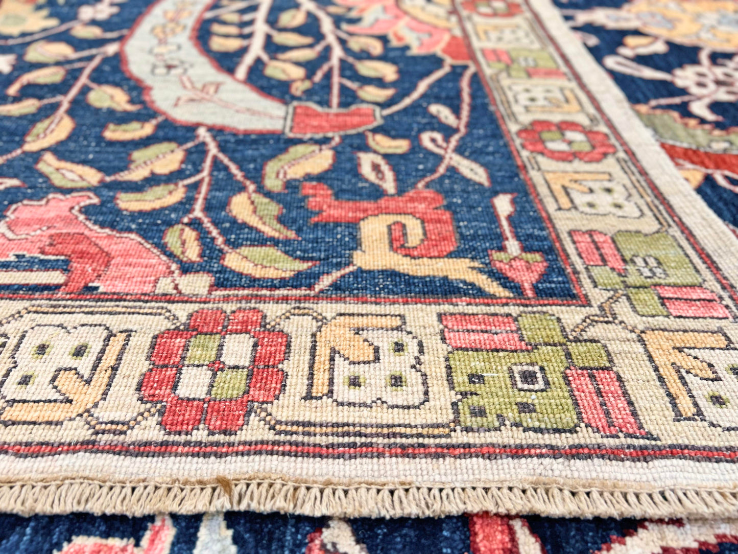 Afghan-made Bird of Paradise (9'03"x12'00") indigo