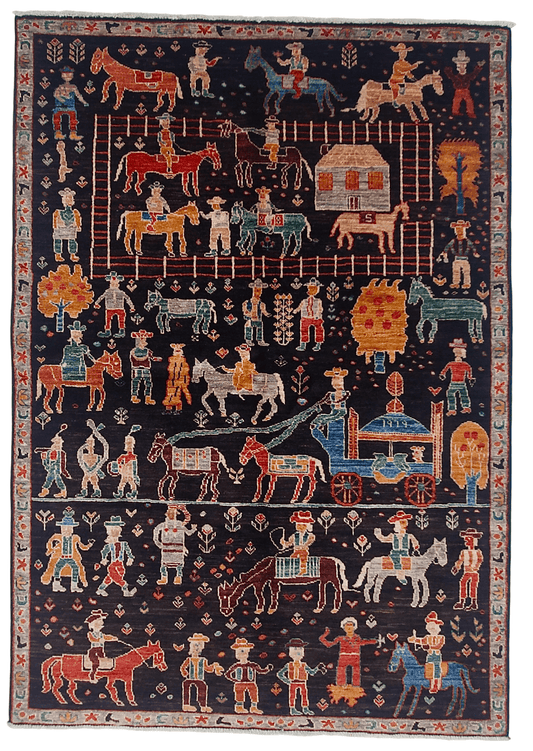 Fine Aryana Cowboy (4'02"x5'11") black