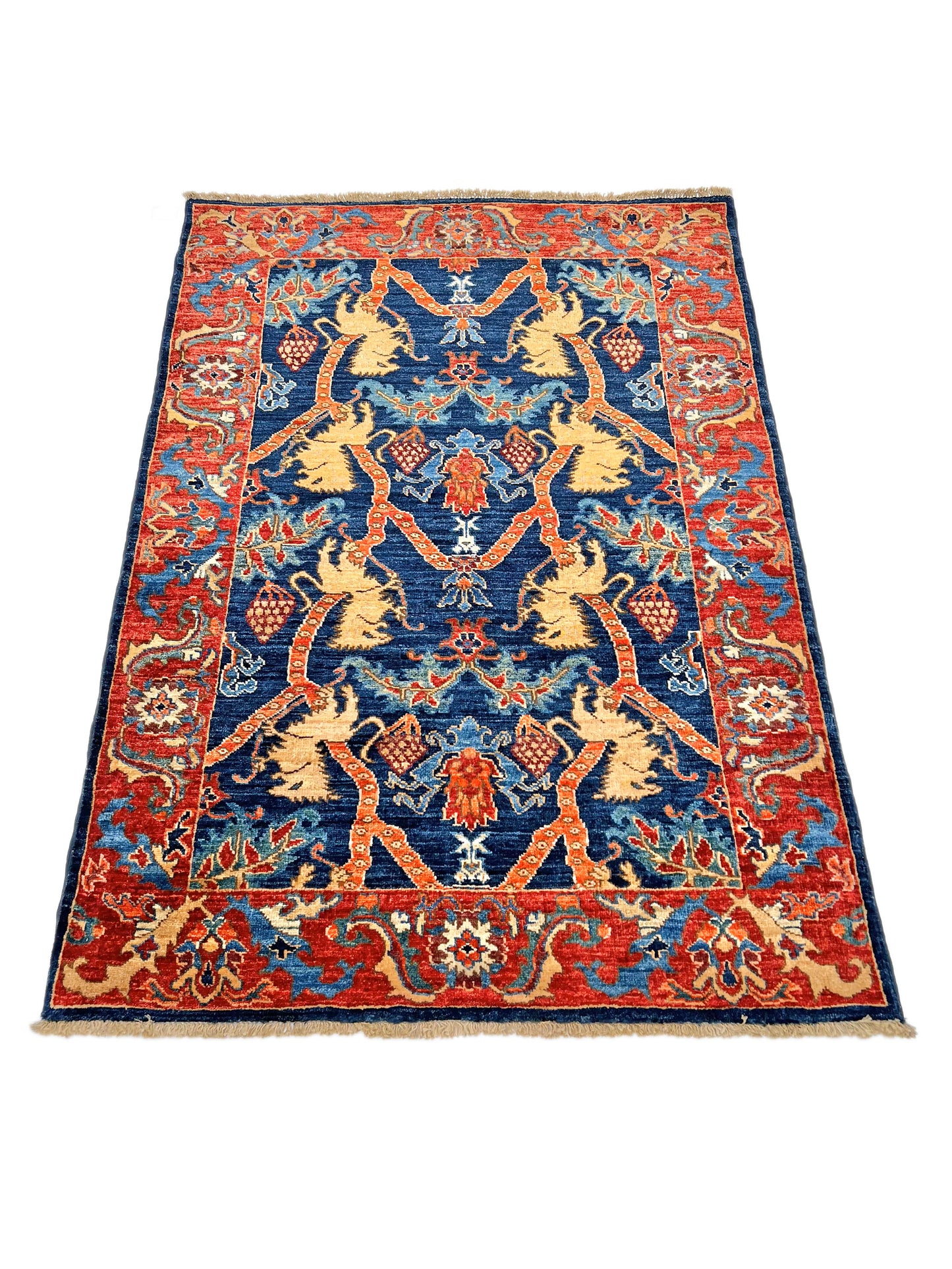 Afghan Folk/Serapi (3x5) blue/red