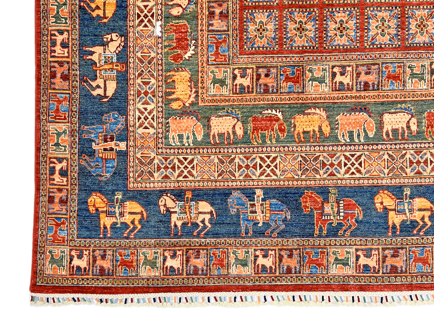 Afghan Pazyryk (8'08"x12'02") red/blue