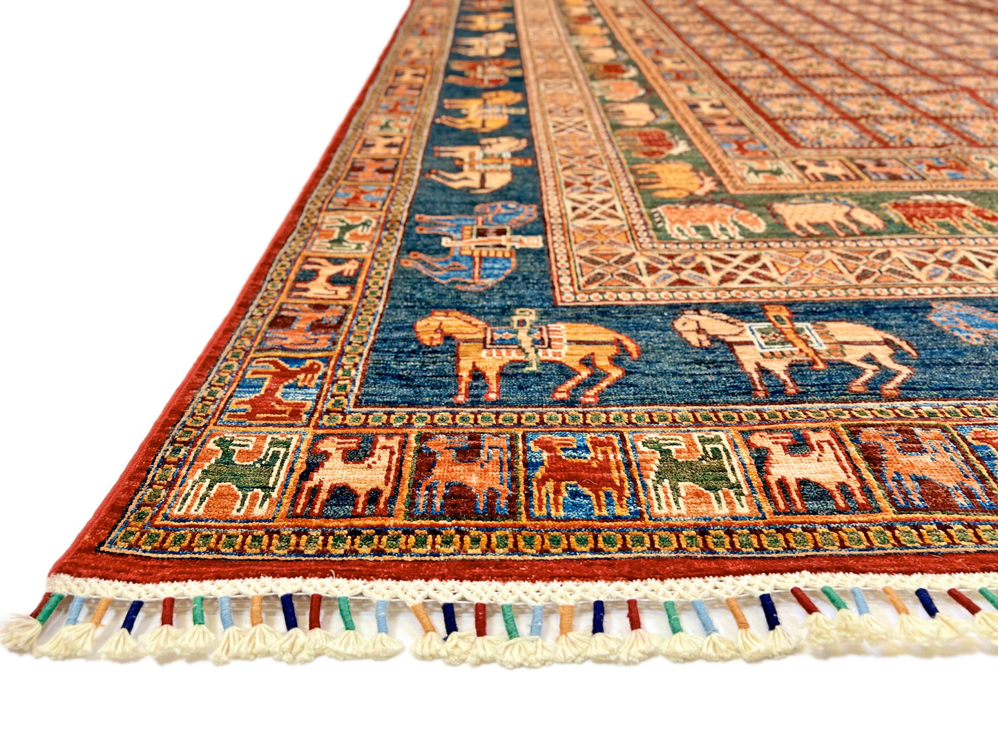 Afghan Pazyryk (8'08"x12'02") red/blue