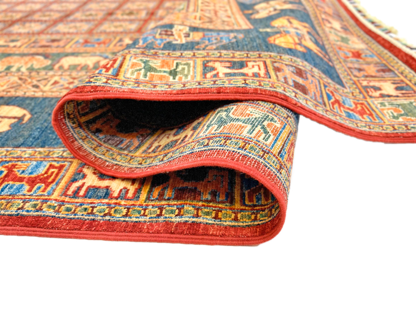 Afghan Pazyryk (8'08"x12'02") red/blue