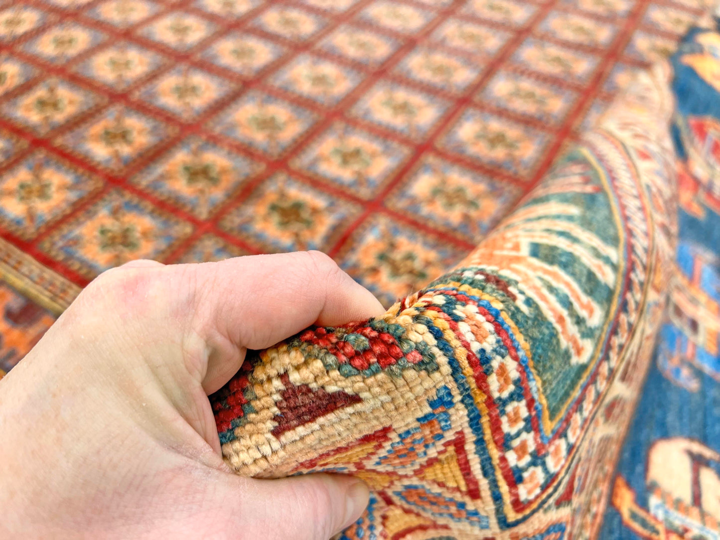 Afghan Pazyryk (8'08"x12'02") red/blue