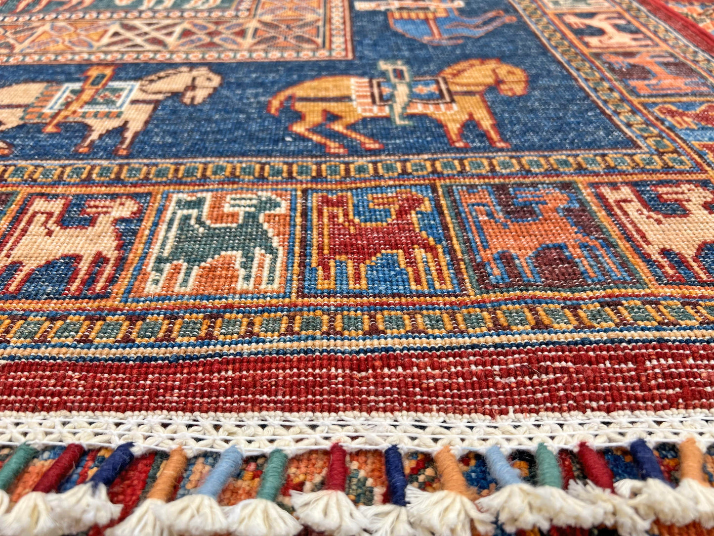Afghan Pazyryk (8'08"x12'02") red/blue