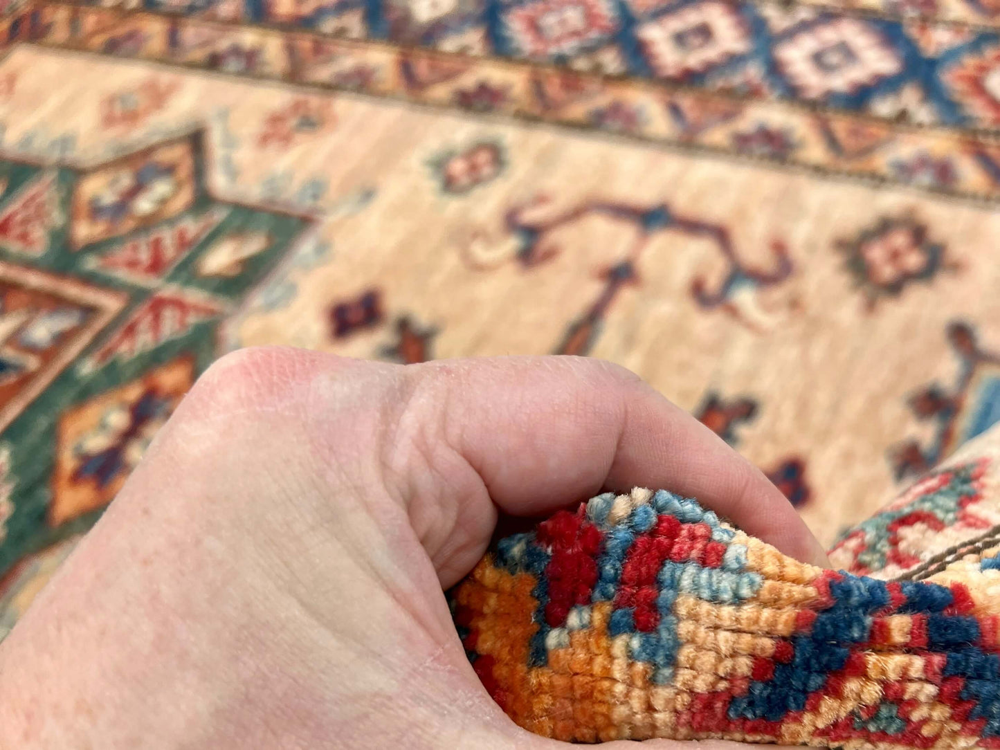 Super Kazak (2'10"x4'00") adobe/navy