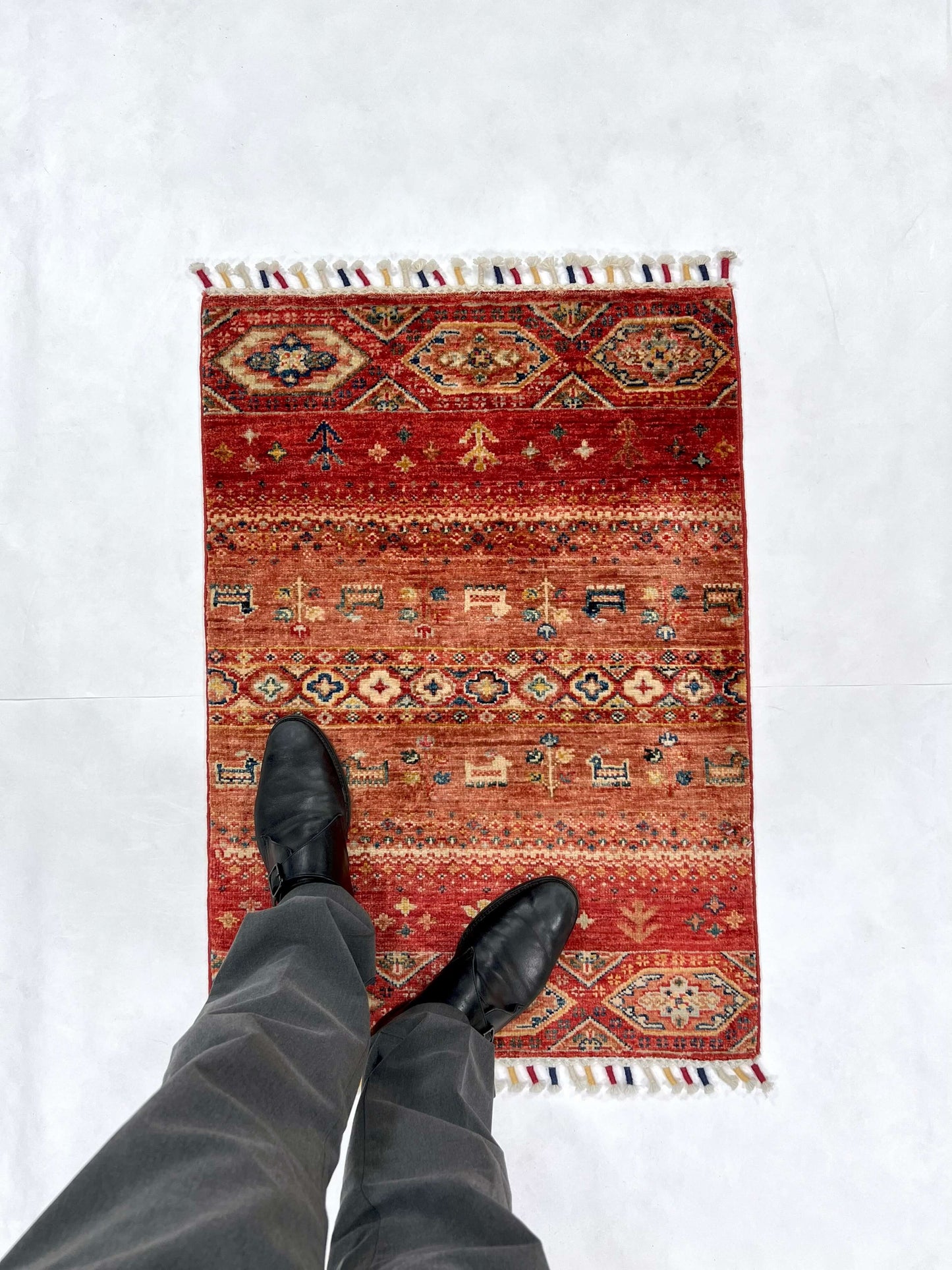 Afghan Khorjin-Gabbeh (2'00"x2'10") red/multicolor