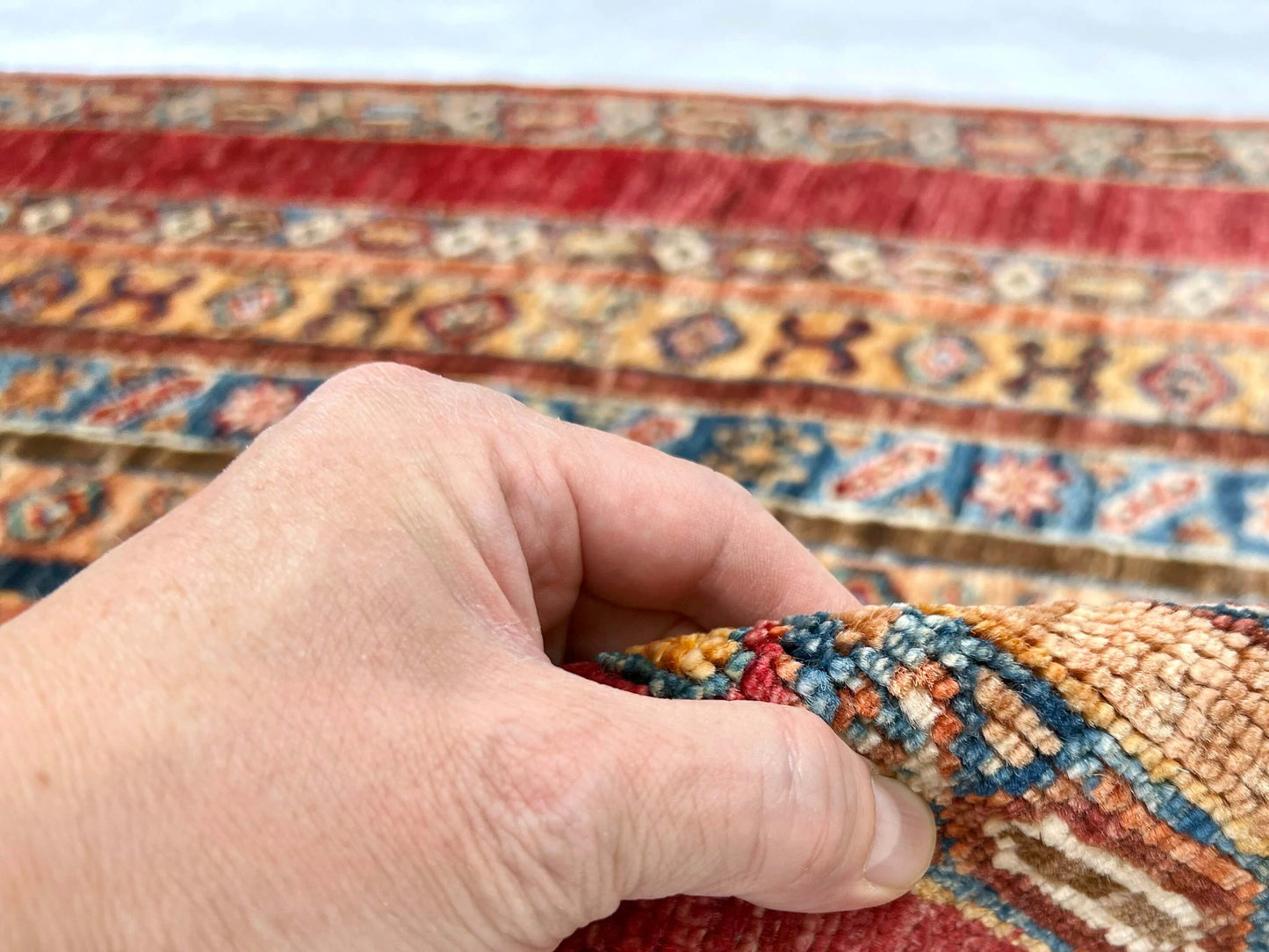 Afghan Shawl (2'09"x4'03") red/multicolor