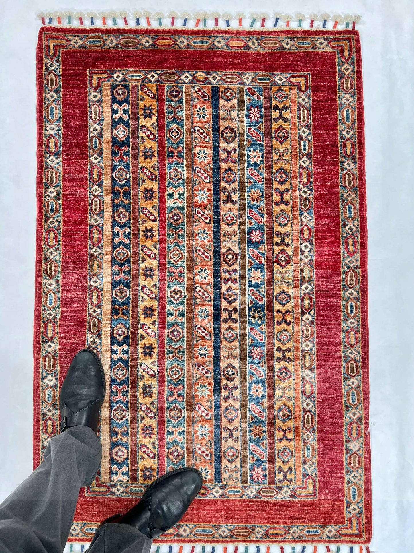 Afghan Shawl (2'09"x4'03") red/multicolor