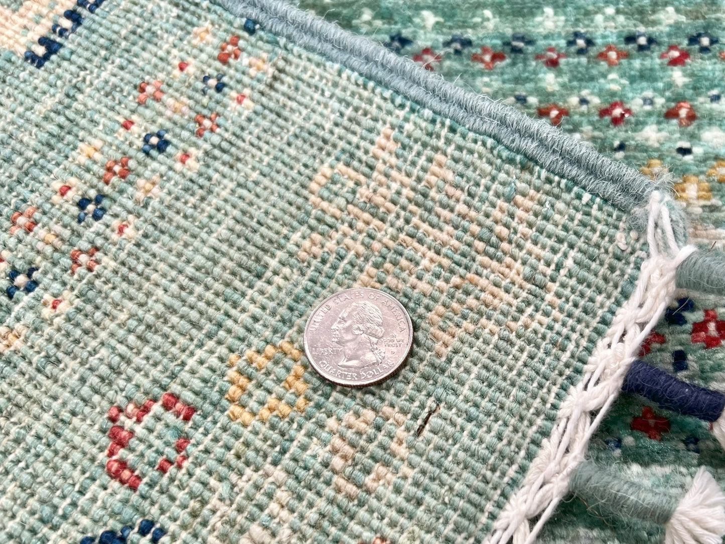 Afghan Gabbeh (2'07"x3'10") light green