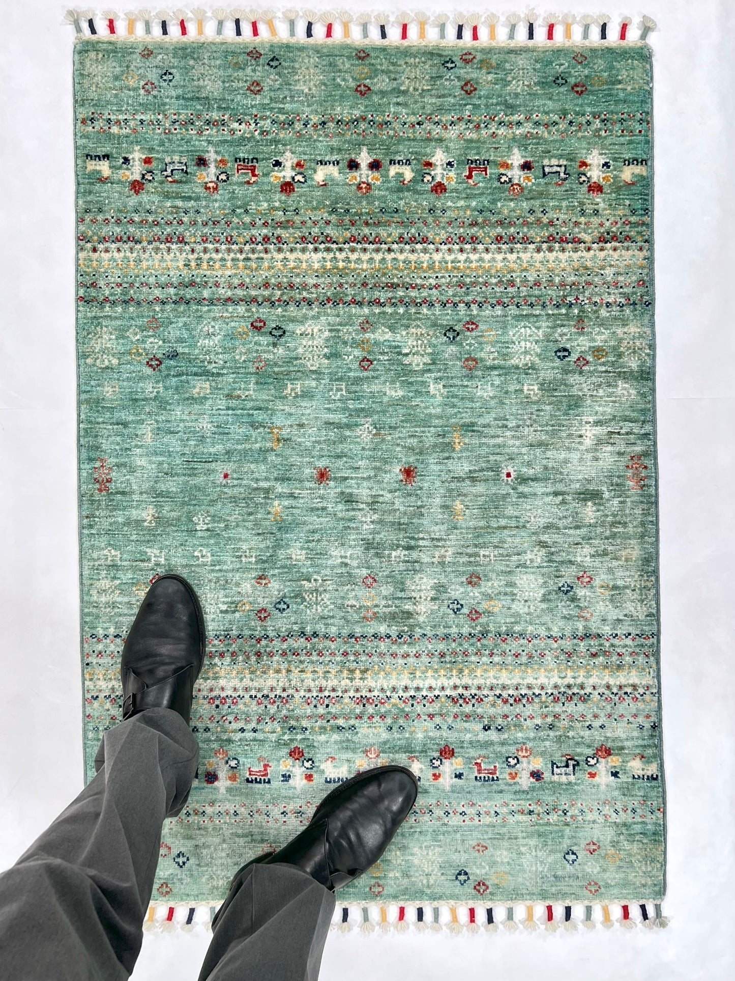 Afghan Gabbeh (2'07"x3'10") light green