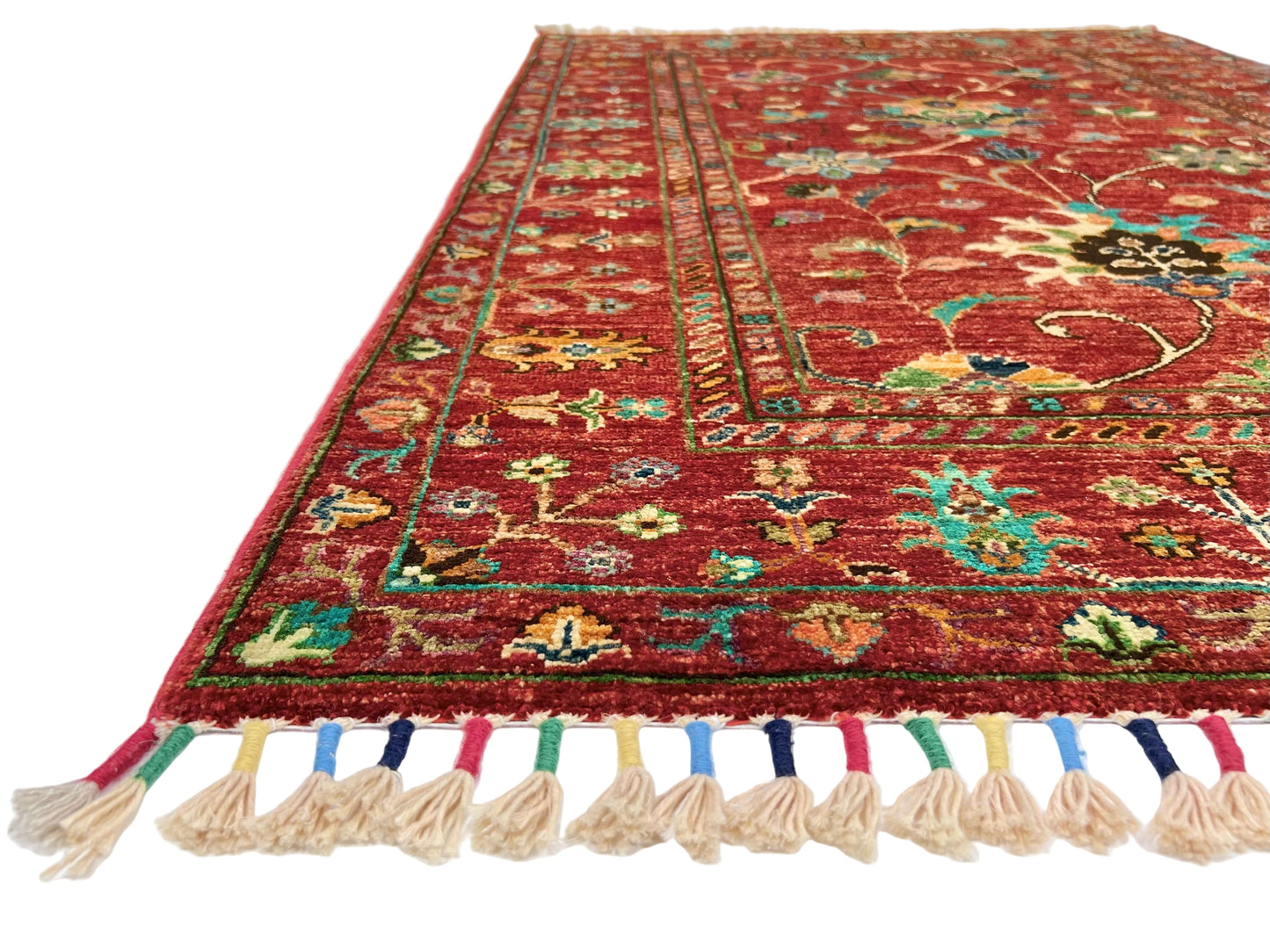 Afghan Aryana (3'04"x5'00") red/turquoise
