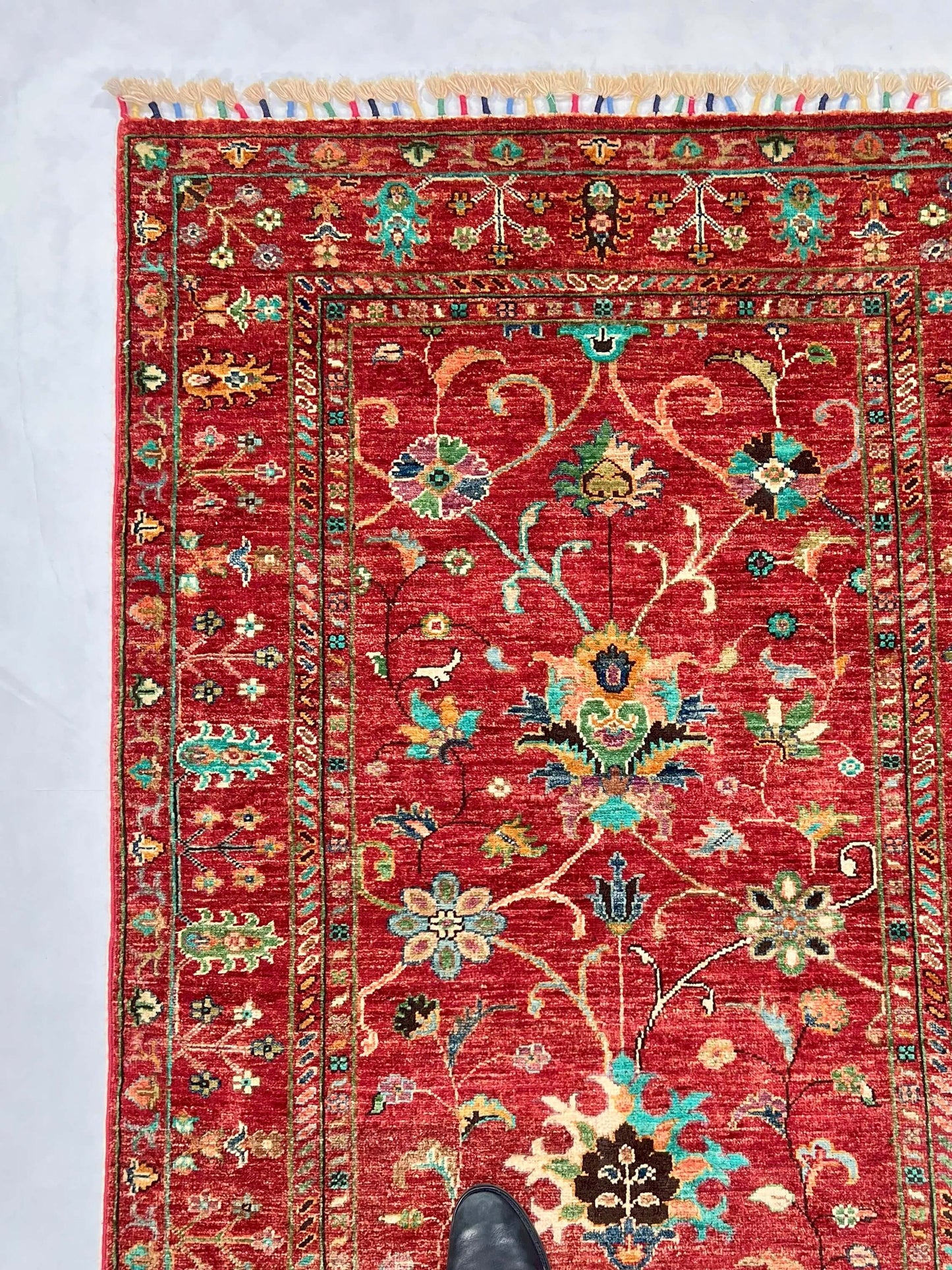 Afghan Aryana (3'04"x5'00") red/turquoise