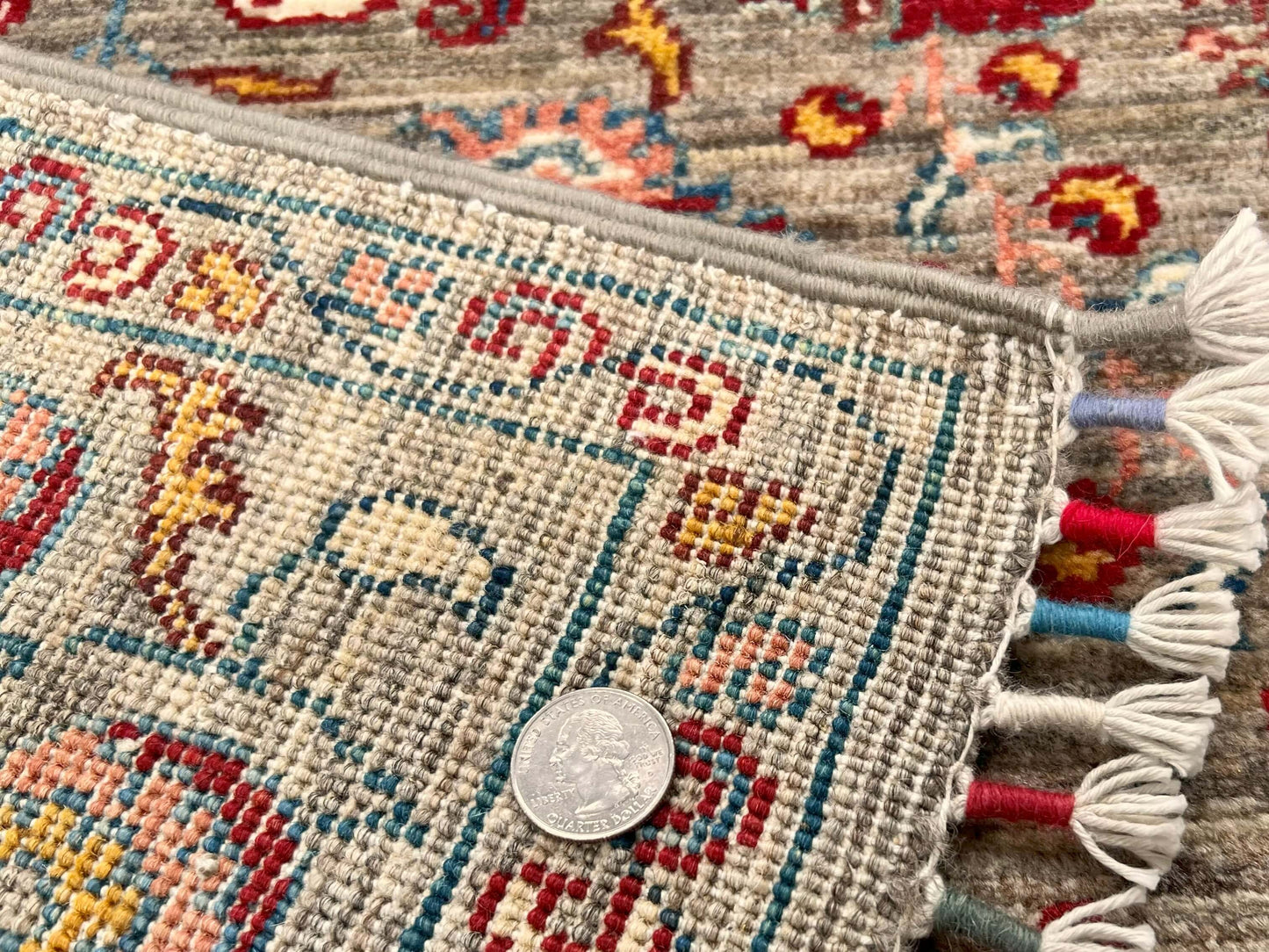 Afghan Khorjin - Suzani (3'02"x5'00") camel/red