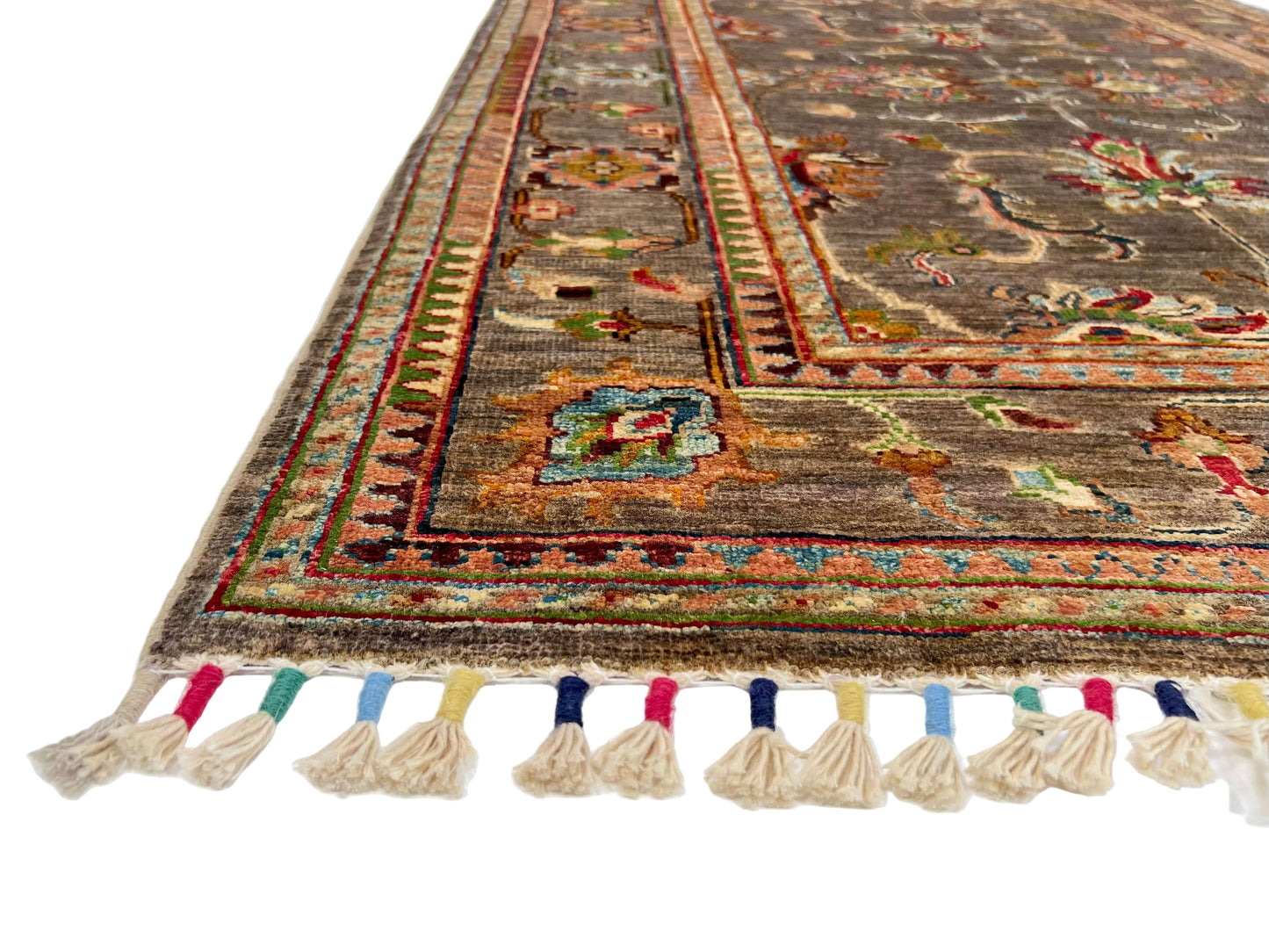 Afghan Khorjin (3'05"x4'10") brown/multicolor