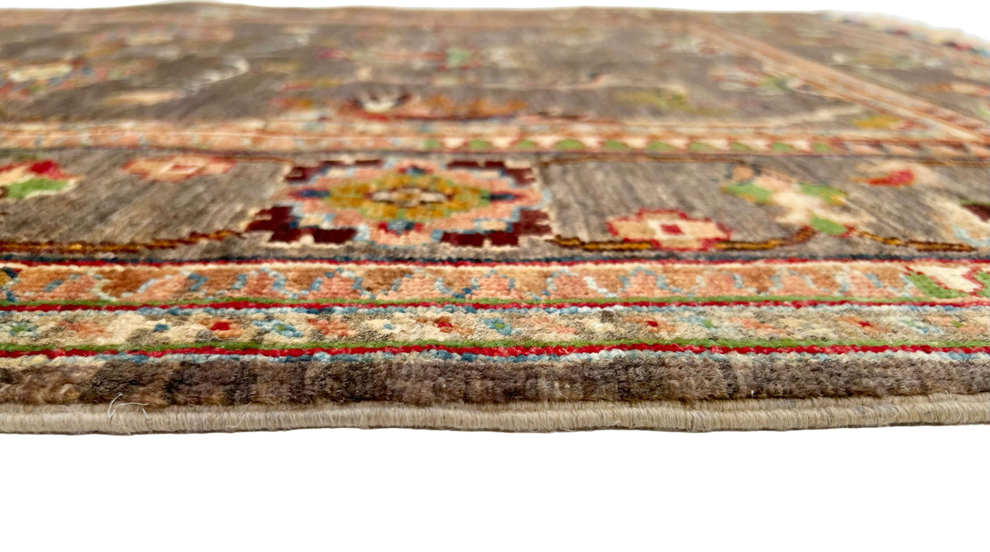 Afghan Khorjin (3'05"x4'10") brown/multicolor