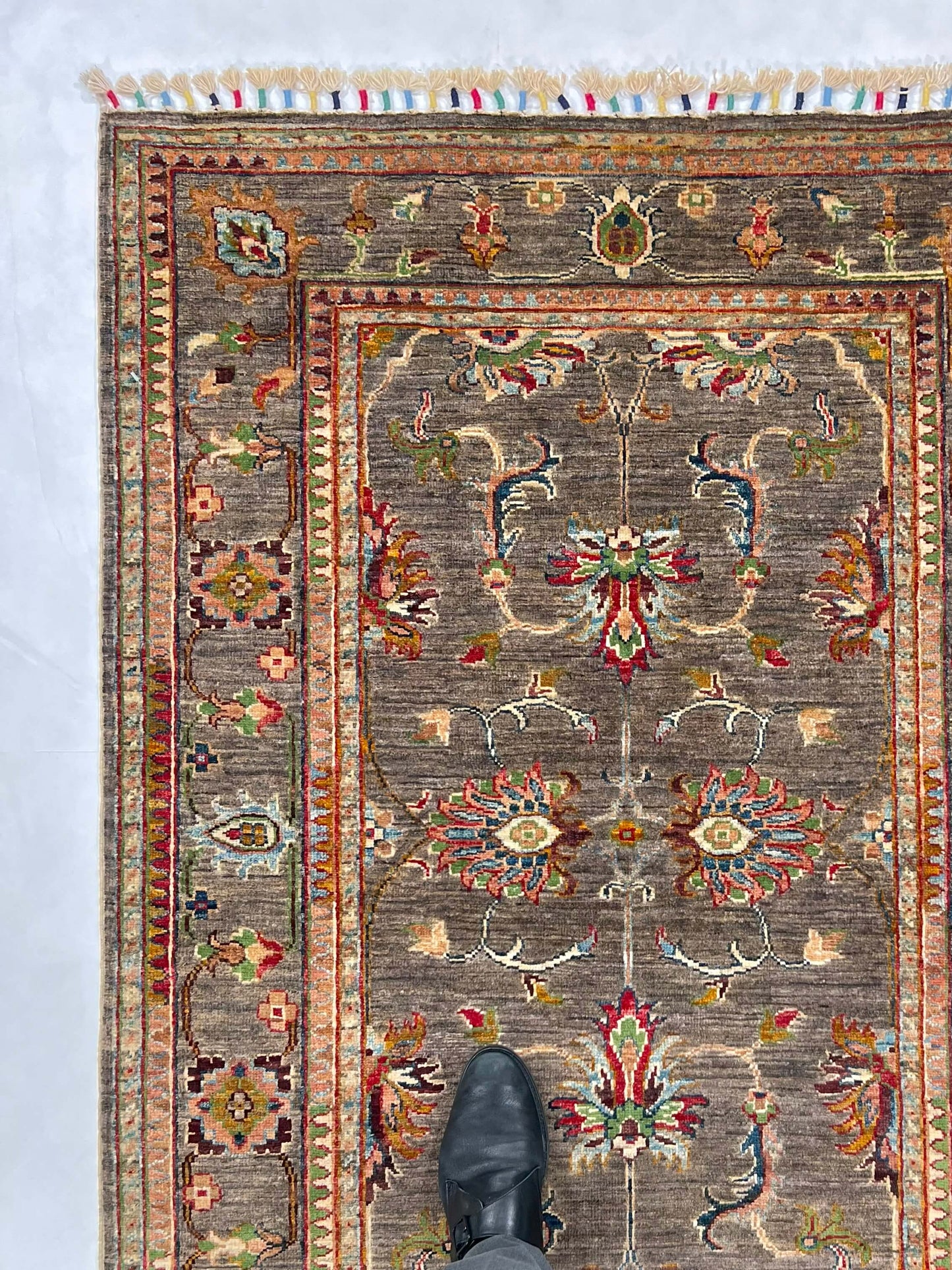 Afghan Khorjin (3'05"x4'10") brown/multicolor
