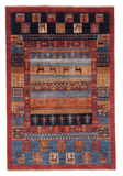 Afghan Gabbeh (4'02"x6'03") navy/blue/red