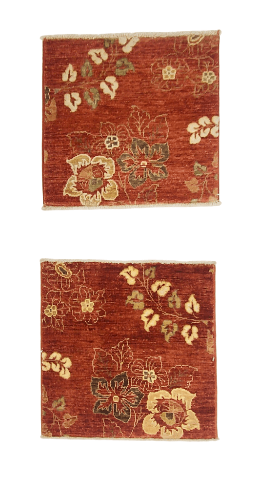 Vegetable-Dye with Silk Accents (18" square) rust