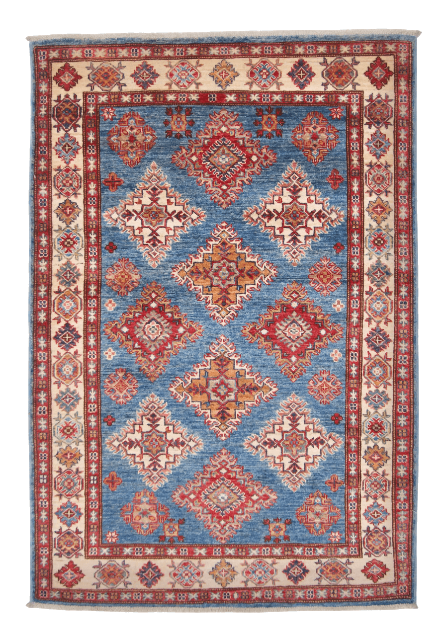Super Kazak (3'07"x5'03") denim blue/ivory