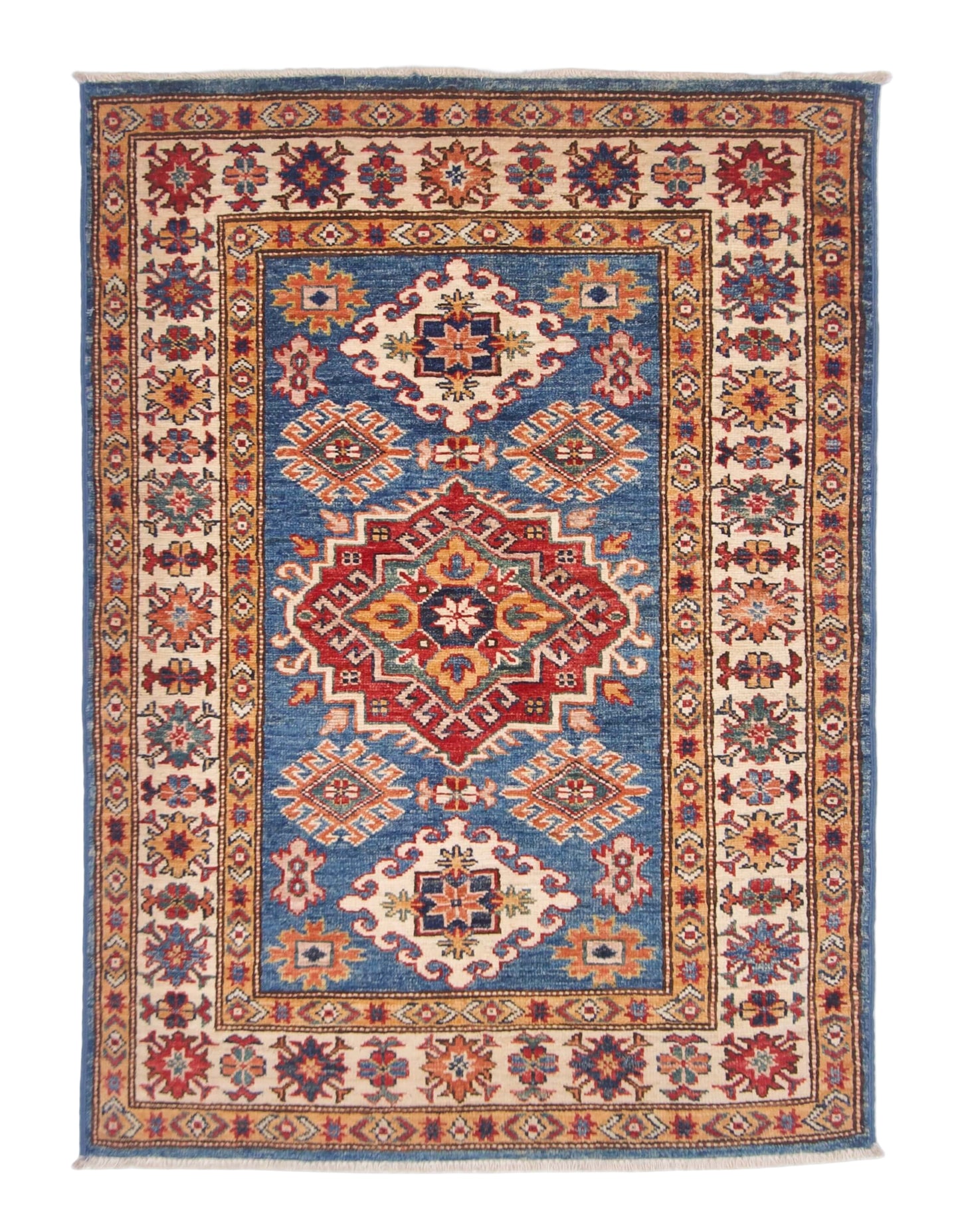 Super Kazak (2'11"x4'00") denim blue/ivory