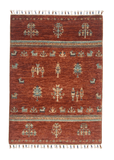 Afghan Gabbeh (2'08"x3'08") brown/teal