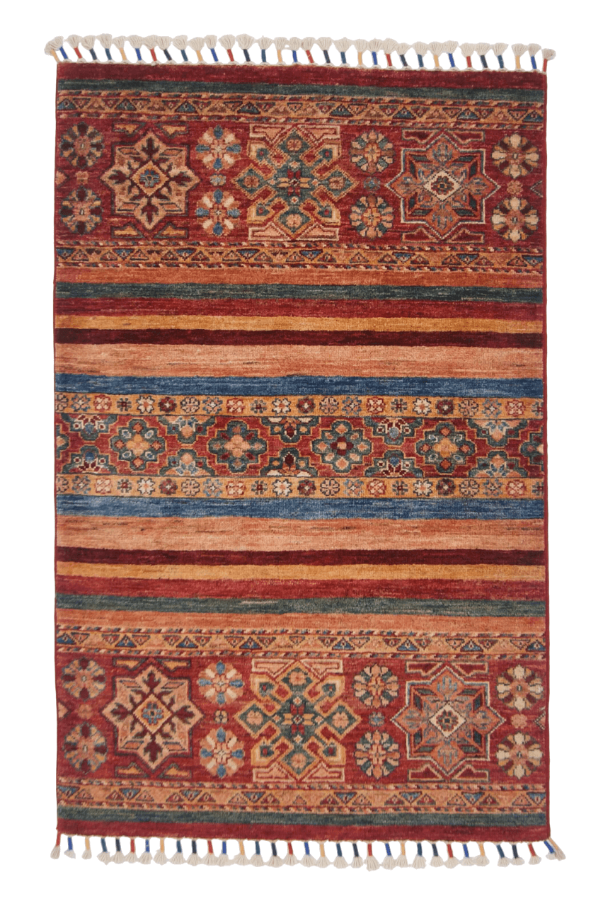 Afghan Khorjin (2'09"x4'02") red/multicolor