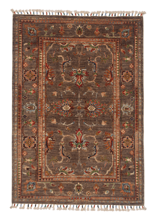 Afghan Khorjin (3'05"x4'10") brown/multicolor