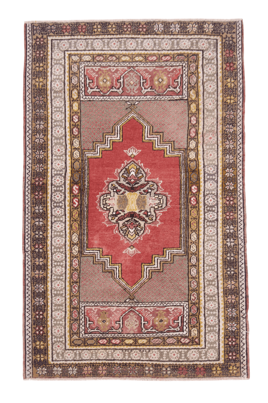 Vintage Turkish (3'04"x5'04") lt.red/gold