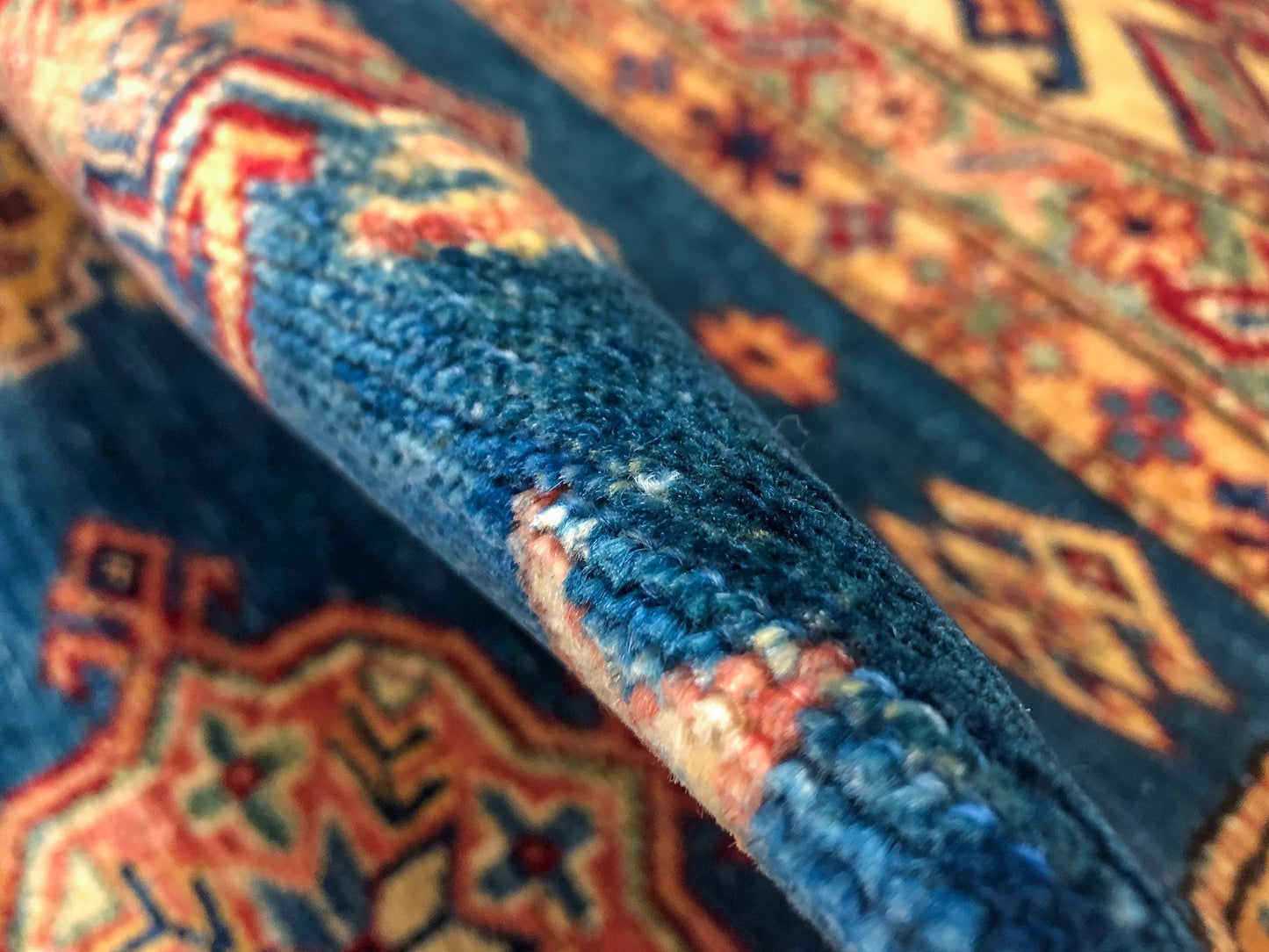 Super Kazak (8'11"x12'02") blue/lt.gold