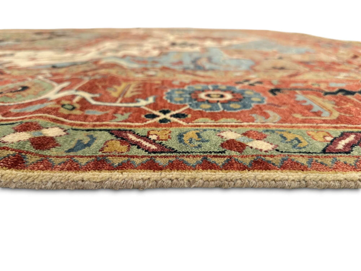 Indo-Persian - Serapi/Heriz Revival (8'x10') ivory/lt.blue/rust